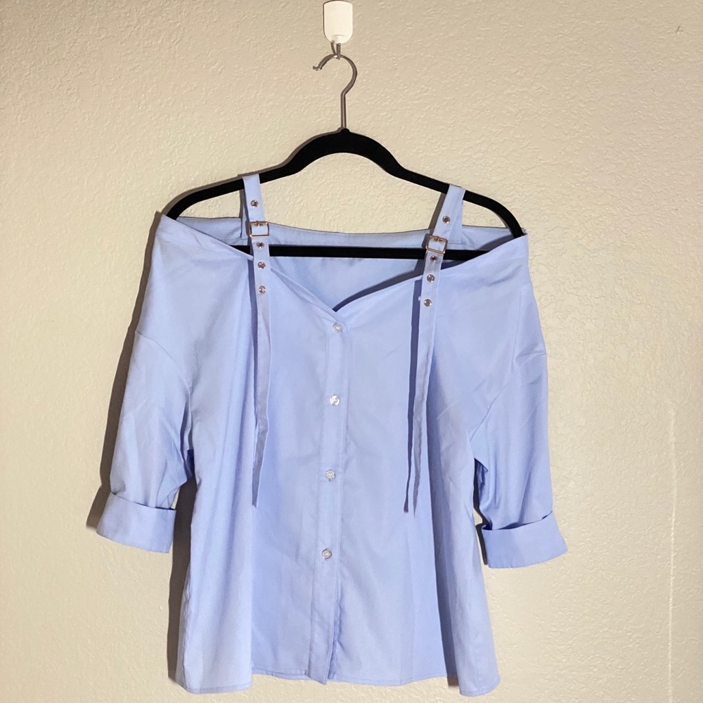FIVE PLUS Off Shoulder Button Down Shirt